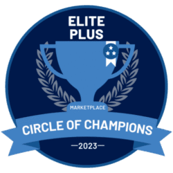 Insignia Circle of Champions Elite Plus 2023 de HealthCare.gov otorgada a TuSeguroMedico