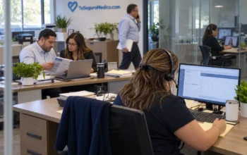 Equipo de TuSeguroMedico.com trabaja en la atención de clientes, comparación de coberturas y revisión de documentos desde su oficina en Miami Lakes.
