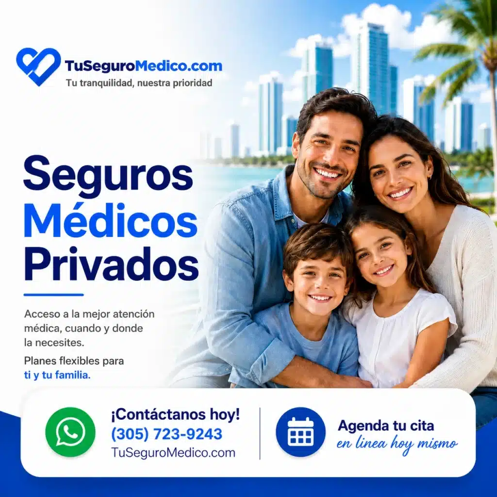 Familia con un seguro medico privado