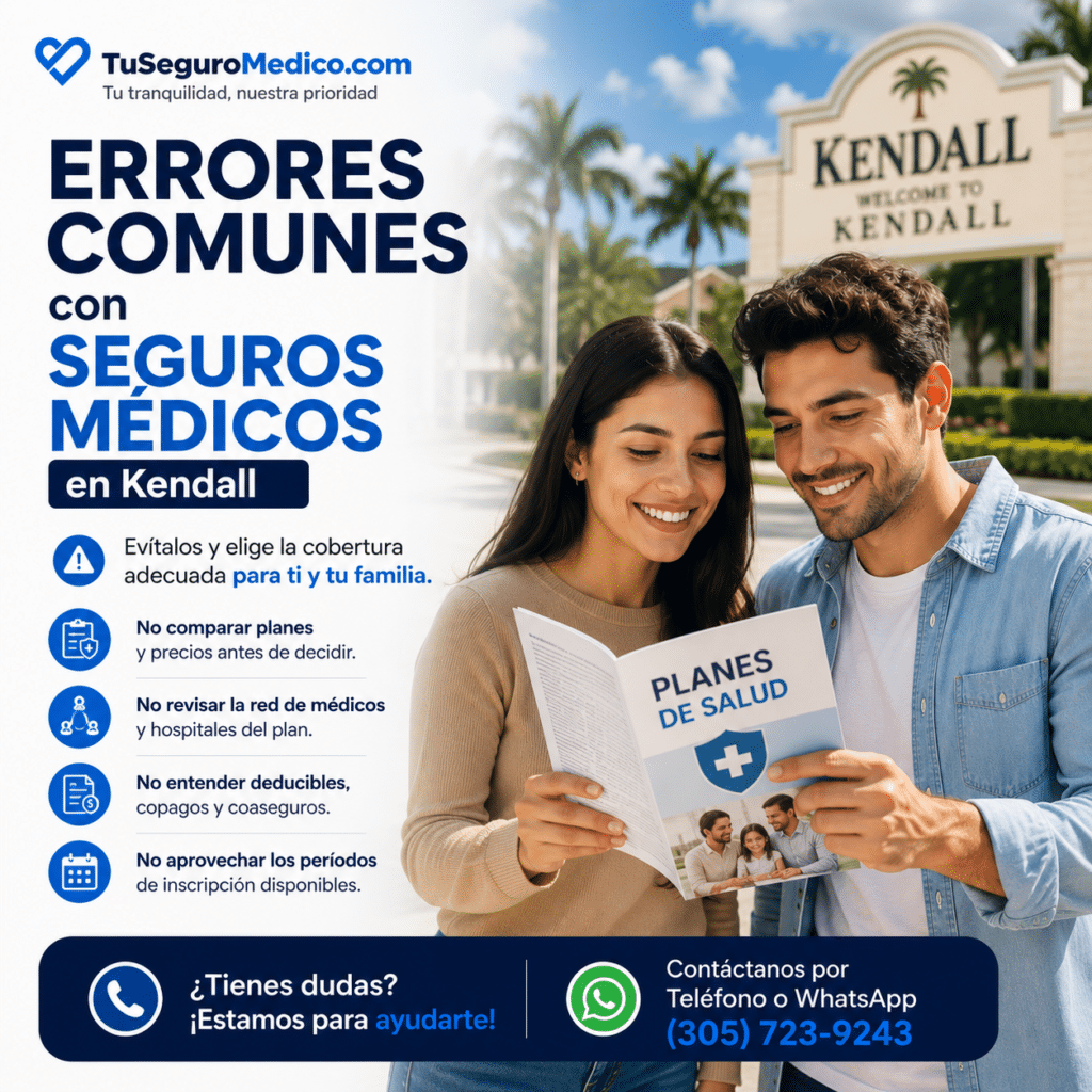 Pareja joven aprendiendo a evitar errores comunes al elegir seguros médicos en Kendall con asesoría personalizada en español de TuSeguroMedicocom