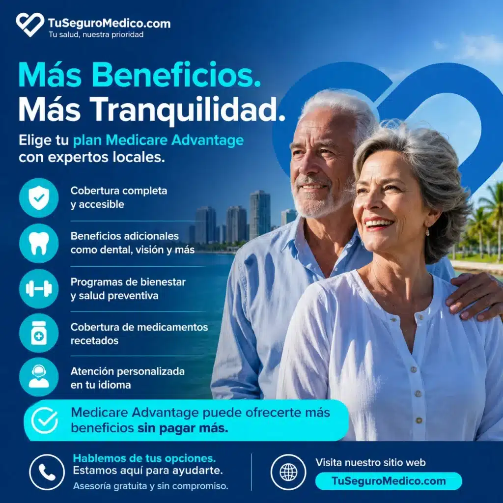 Mas beneficios mas tranquilidad | TuSeguroMédicocom Post de Medicare Advantage llamado Mas beneficios mas tranquilidad