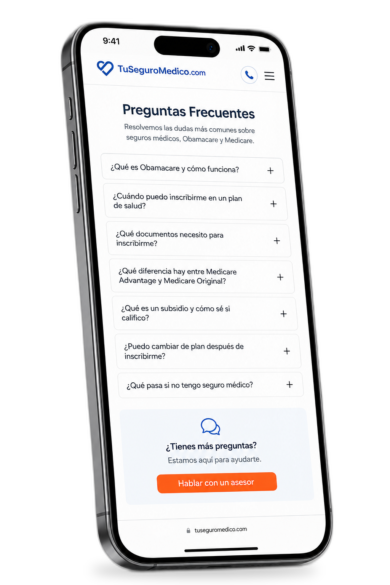 Preguntas Frecuentes De TuSeguroMedico.com Sección de preguntas frecuentes diseñada para responder las dudas e inquietudes más comunes que escuchamos de nuestros clientes durante nuestras conversaciones telefónicas.