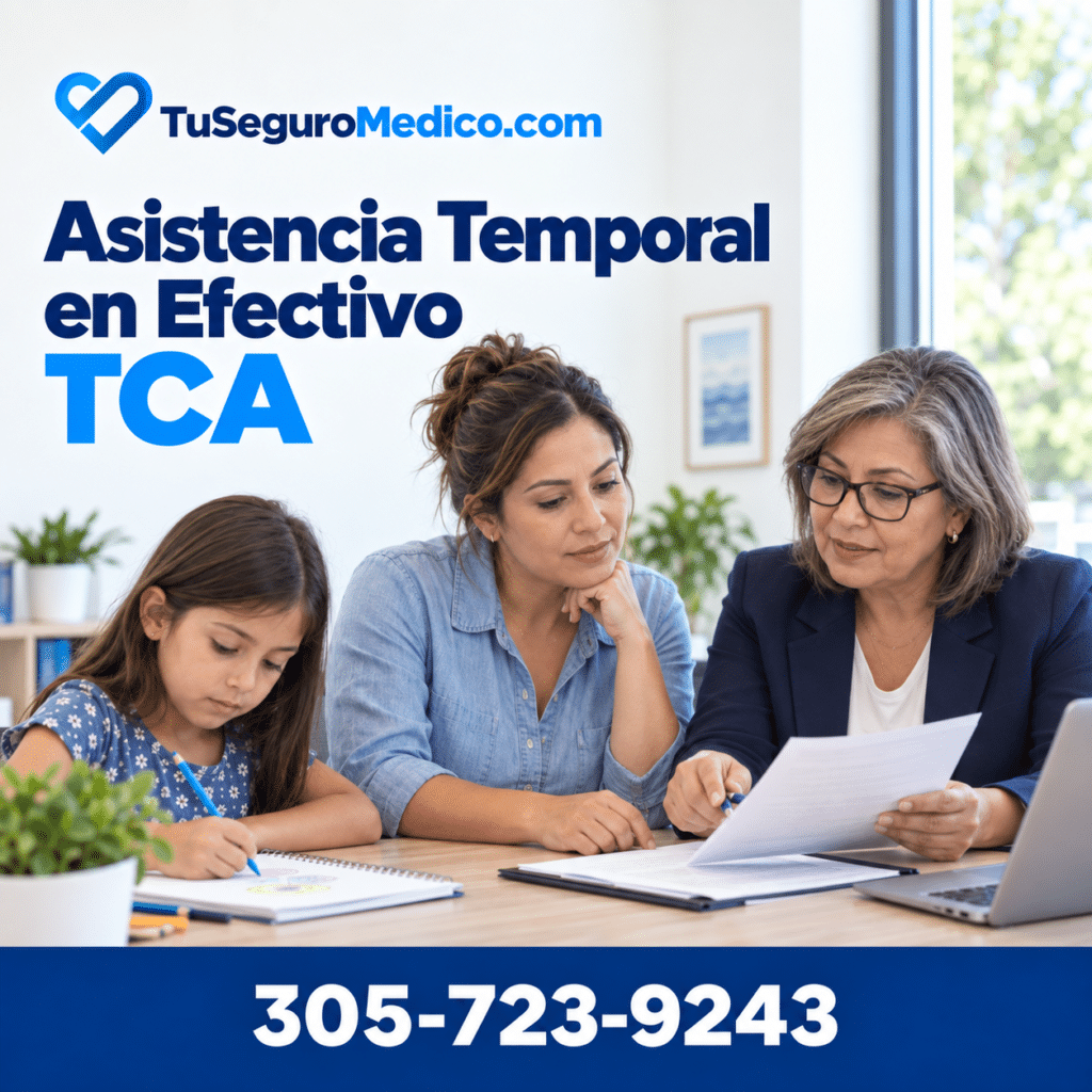 Madre e hija reciben orientación sobre Asistencia Temporal en Efectivo TCA en un post de TuSeguroMedicocom con el teléfono 305 723 9243