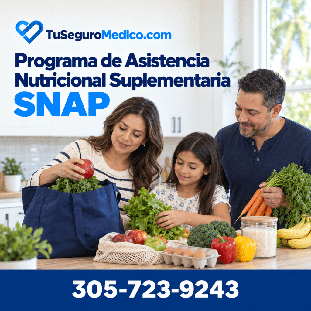 Familia organiza alimentos en su cocina en un post de TuSeguroMedicocom sobre el Programa de Asistencia Nutricional Suplementaria SNAP con el teléfono 305 723 9243