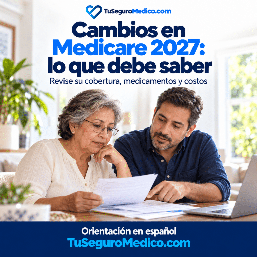 Señora revisando la carta ANOC Aviso Anual de Cambios para 2027